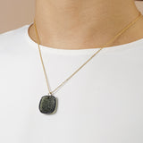 Rough and Polished Moldavite Cabochon in 14K Gold (F) - Gaea