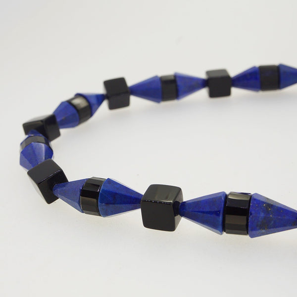 Lapis Lazuli and Onyx Geometric Shapes - Gaea