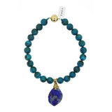 Chrysocolla 16mm with Lapis Lazuli Pendant - Gaea