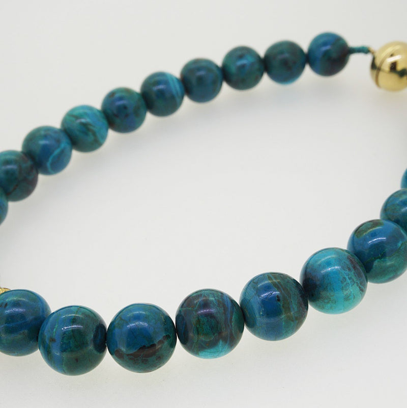 Chrysocolla 16mm with Lapis Lazuli Pendant - Gaea