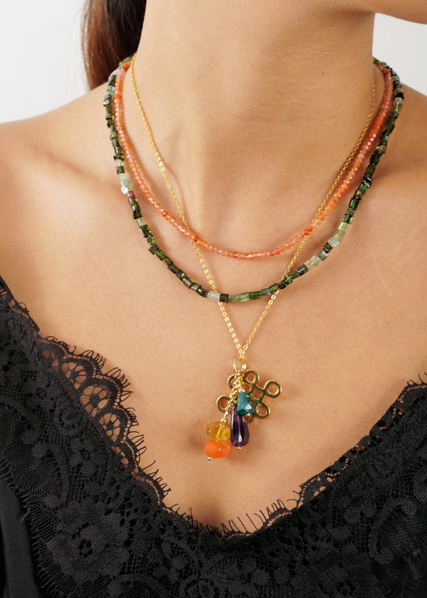 Amethyst, Chrysocolla, Citrine, and Carnelian with Mystic Knot Charm - Gaea | Crystal Jewelry & Gemstones (Manila, Philippines)