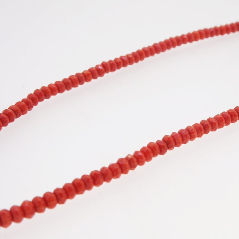 Red Coral Faceted Rondelle 4mm - Gaea | Crystal Jewelry & Gemstones (Manila, Philippines)