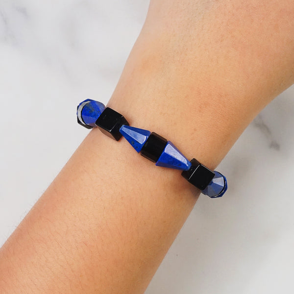 Black Onyx and Lapis Lazuli Cones - Gaea