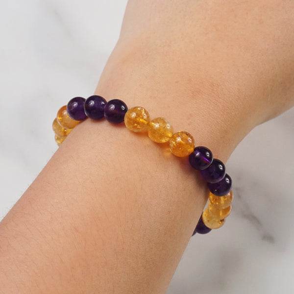 Amethyst and Citrine 8mm - Gaea