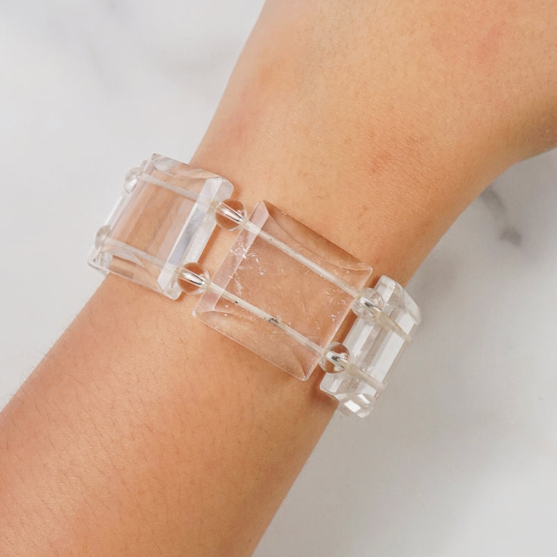 Clear Quartz Square Bangle - Gaea