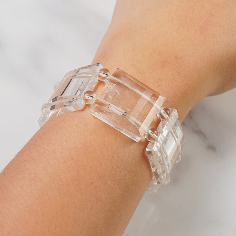 Clear Quartz Square Bangle - Gaea