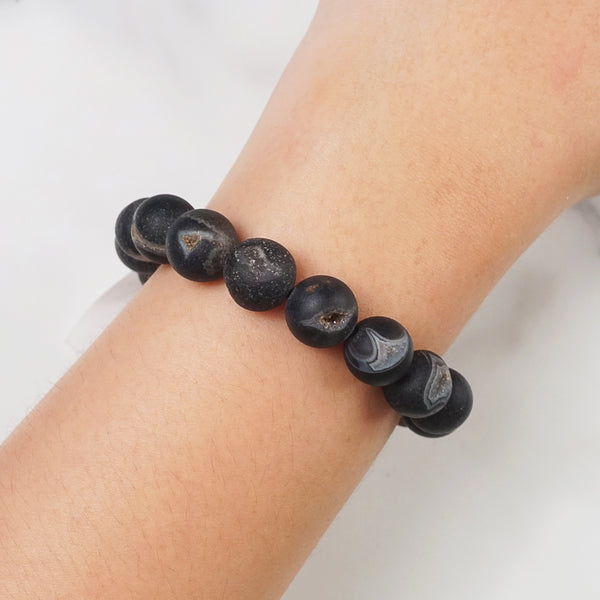 Matte Black Agate Drusy 12mm - Gaea