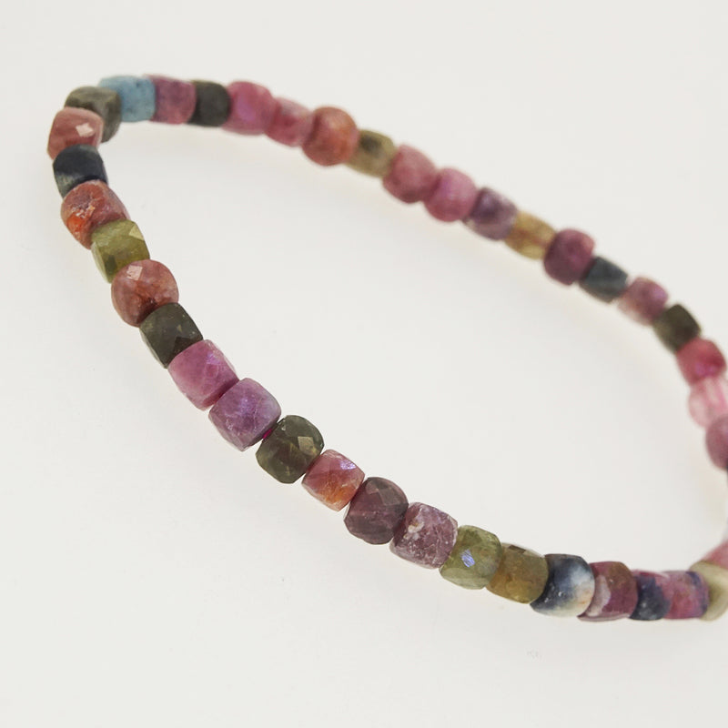 Multicolored Tourmaline Faceted Cubes - Gaea