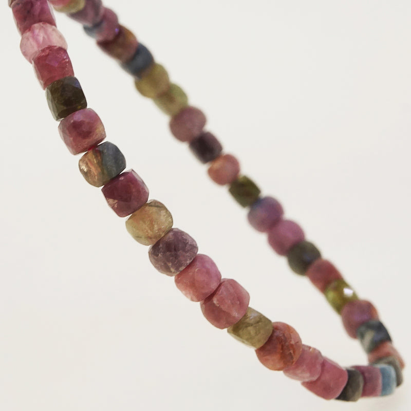 Multicolored Tourmaline Faceted Cubes - Gaea