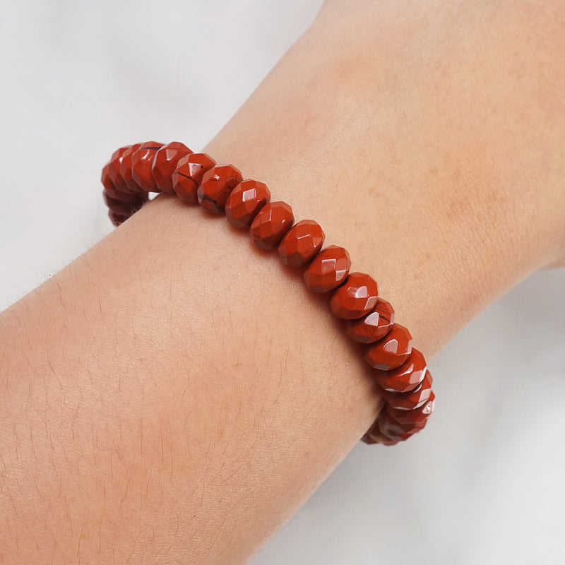 Red Jasper Faceted Rondelle - Gaea