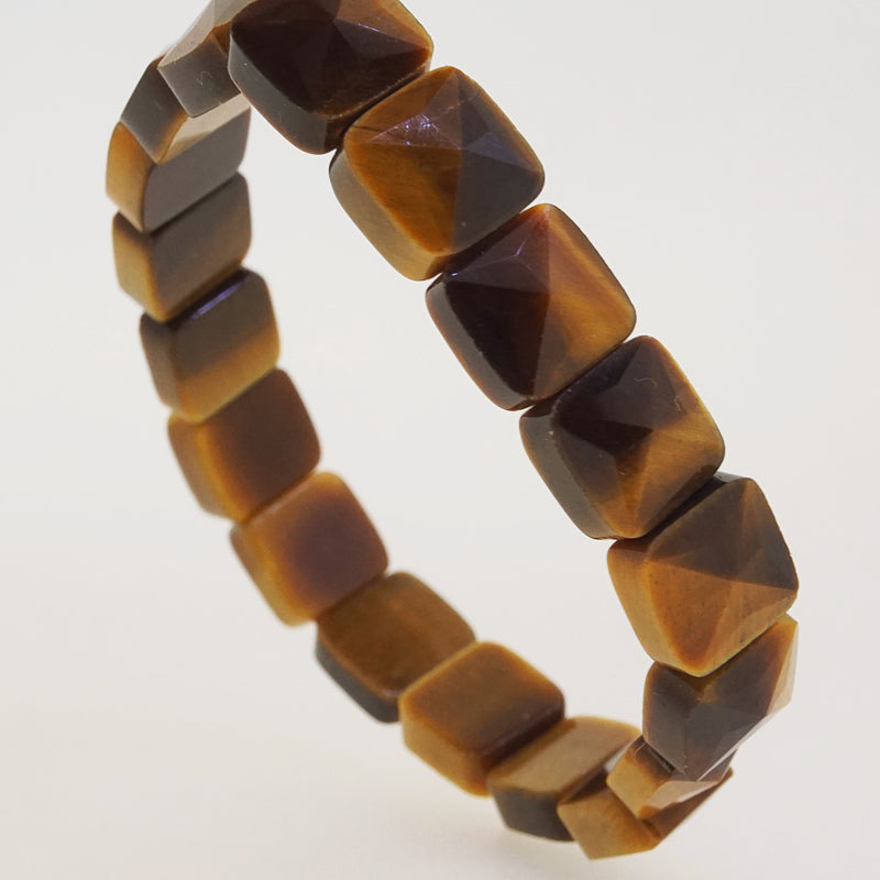 Tiger Eye Faceted Square Bangle - Gaea