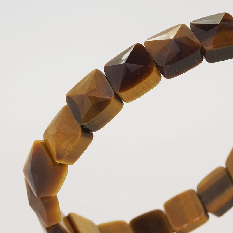 Tiger Eye Faceted Square Bangle - Gaea