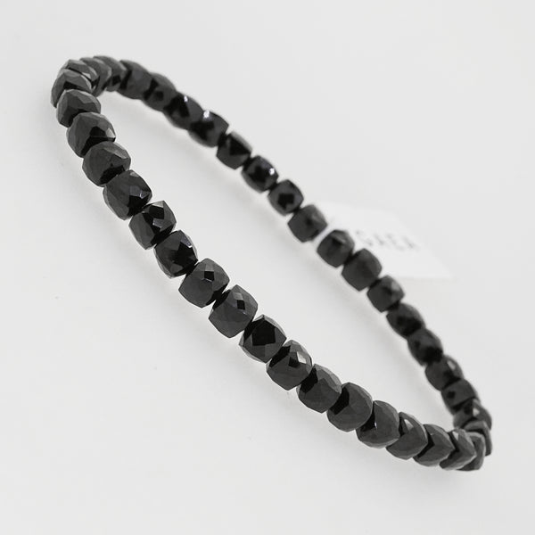 Black Tourmaline Faceted Cube 5mm - Gaea