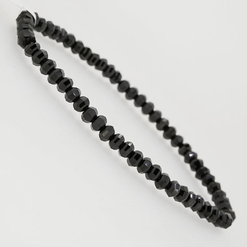 Black Tourmaline Faceted Rondelle - Gaea