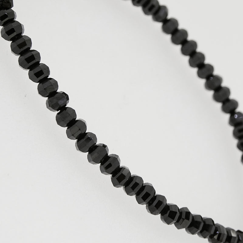 Black Tourmaline Faceted Rondelle - Gaea