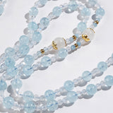 A-Grade Aquamarine and Moonstone Rosary - GAEA