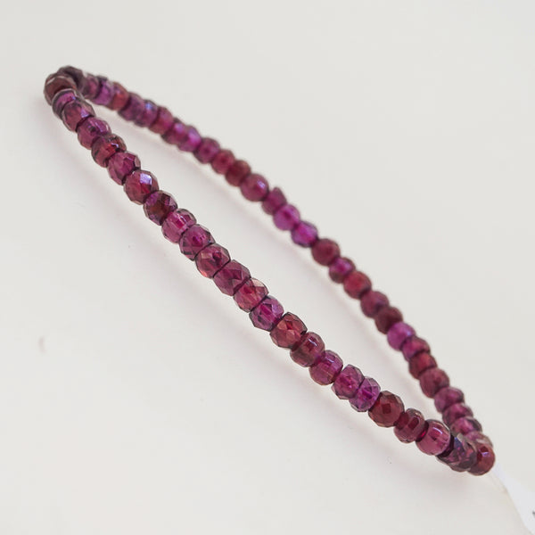 A-Grade Rhodolite Garnet Faceted Cylinder - Gaea