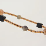 Black Onyx, Peach Moonstone, and Labradorite - Gaea