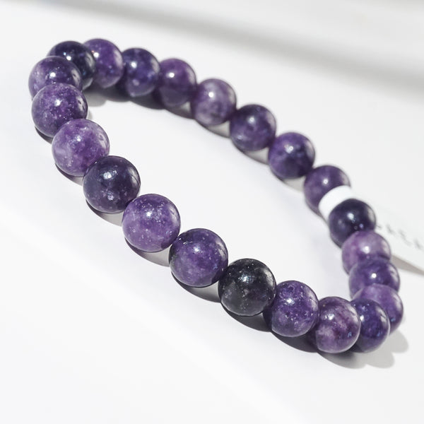 A-Grade Deep Purple Lepidolite 8mm - Gaea