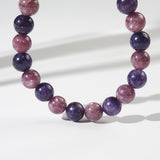 A-Grade Deep Purple and Pink Lepidolite 8mm - Gaea