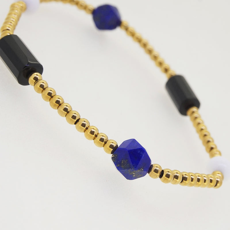 Black Onyx, White Agate, and Lapis Lazuli - Gaea