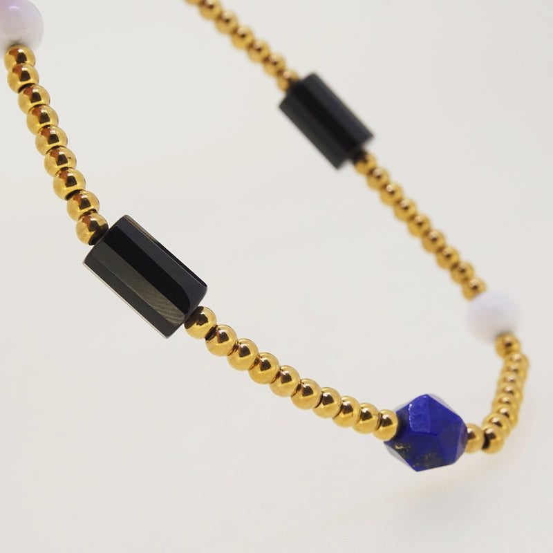 Black Onyx, White Agate, and Lapis Lazuli - Gaea