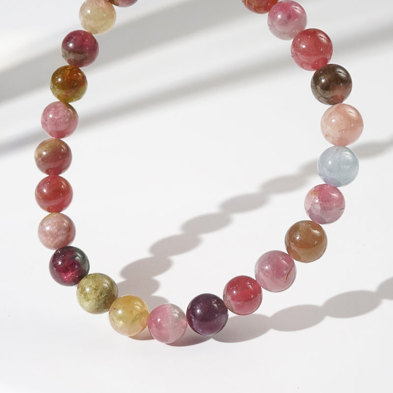 Watermelon and Multicolored Tourmaline 6mm - Gaea