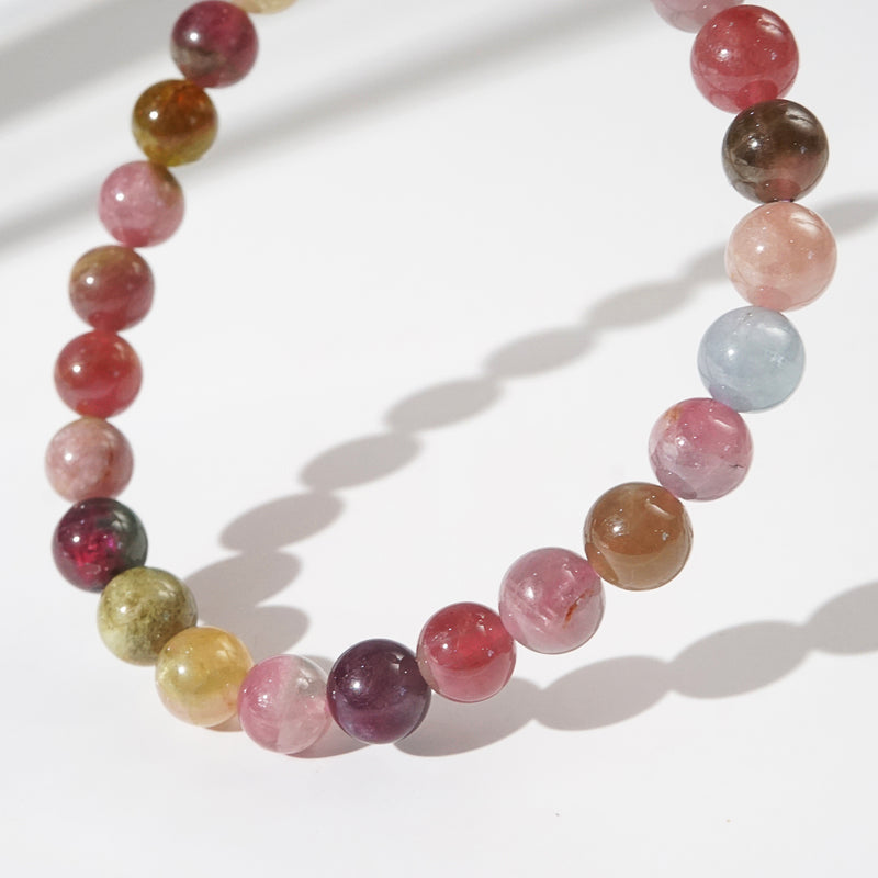 Watermelon and Multicolored Tourmaline 6mm - Gaea