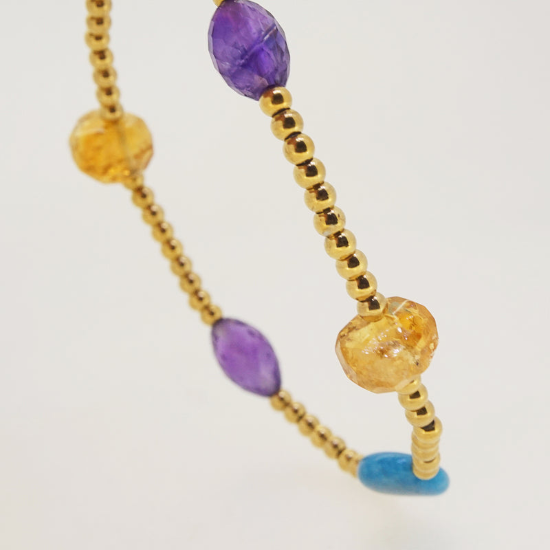 Madagascar Apatite, Amethyst, and Citrine - Gaea