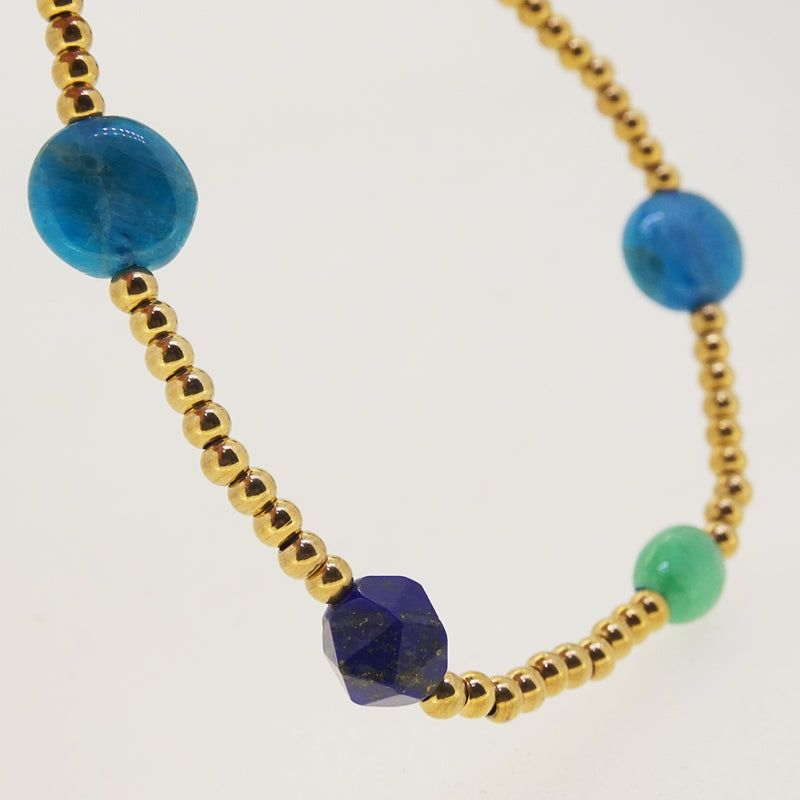 Madagascar Apatite, Lapis Lazuli, and Burma Jade - Gaea