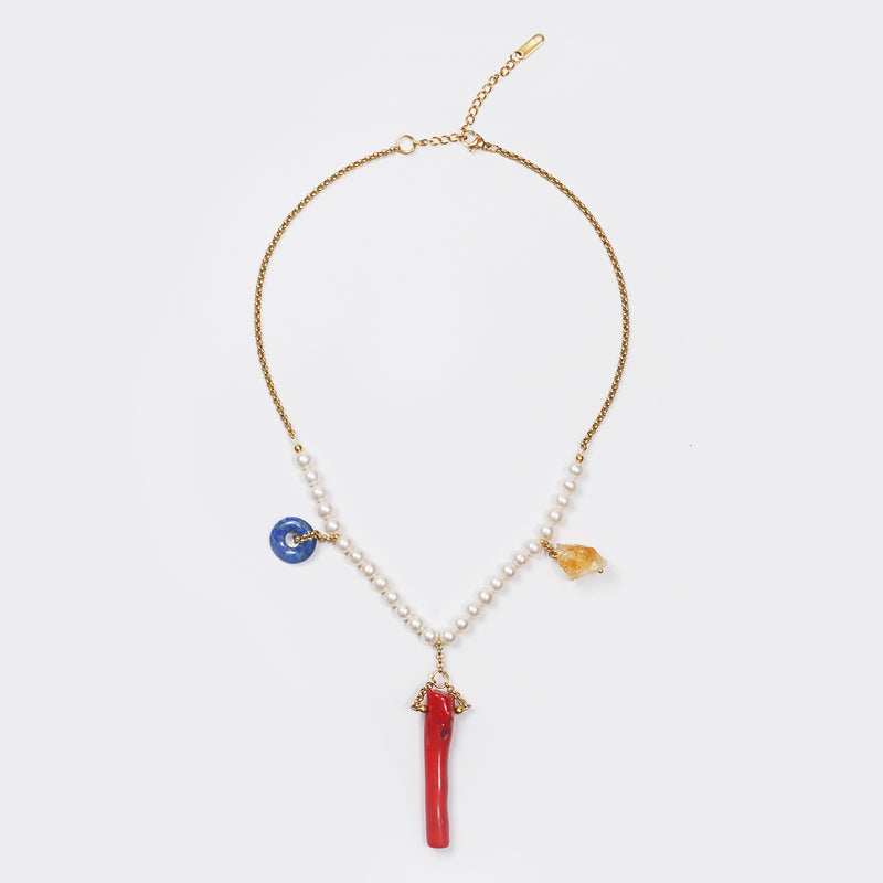 Freshwater Pearl, Citrine, Red Coral, and Lapis Lazuli - Gaea | Crystal Jewelry & Gemstones (Manila, Philippines)