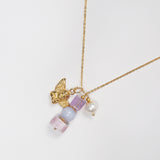 Freshwater Pearl, Amethyst, Blue Lace Chalcedony, and Kunzite with Cherub Charm - Gaea | Crystal Jewelry & Gemstones (Manila, Philippines)