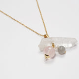 Clear Quartz, Rose Quartz, Gray Moonstone, and Freshwater Pearl - Gaea | Crystal Jewelry & Gemstones (Manila, Philippines)