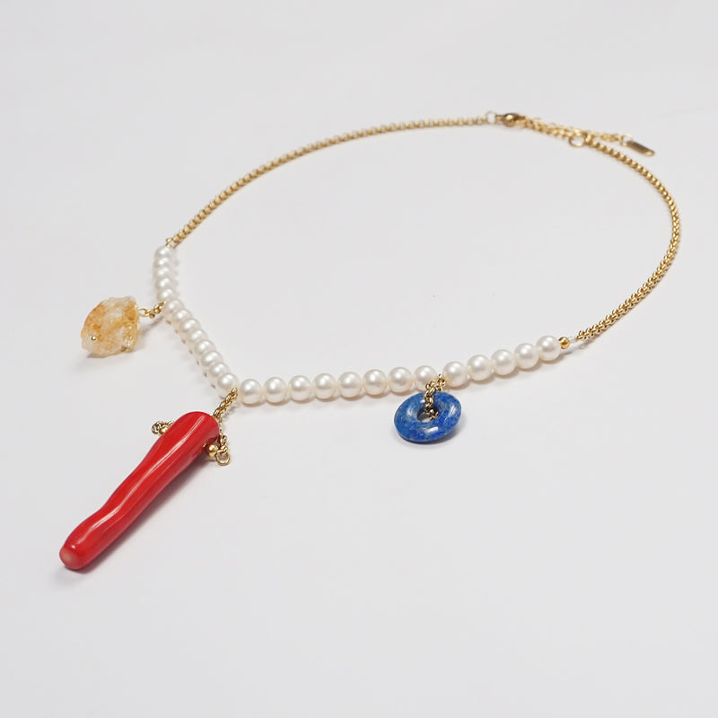 Freshwater Pearl, Citrine, Red Coral, and Lapis Lazuli - Gaea | Crystal Jewelry & Gemstones (Manila, Philippines)