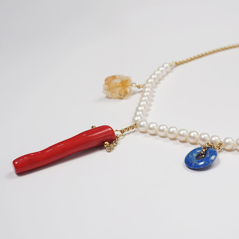 Freshwater Pearl, Citrine, Red Coral, and Lapis Lazuli - Gaea | Crystal Jewelry & Gemstones (Manila, Philippines)