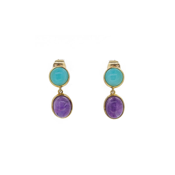 Amazonite and Amethyst Drop - Gaea