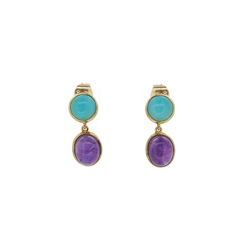 Amazonite and Amethyst Drop - Gaea