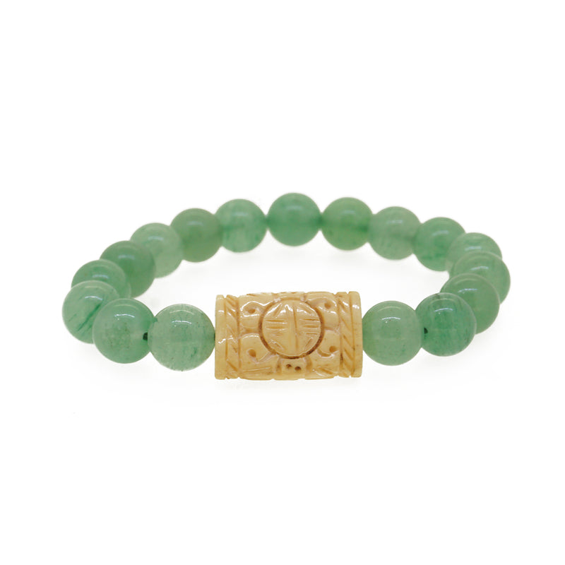 Green Aventurine 10mm with Carabao Bone - Gaea | Crystal Jewelry & Gemstones (Manila, Philippines)