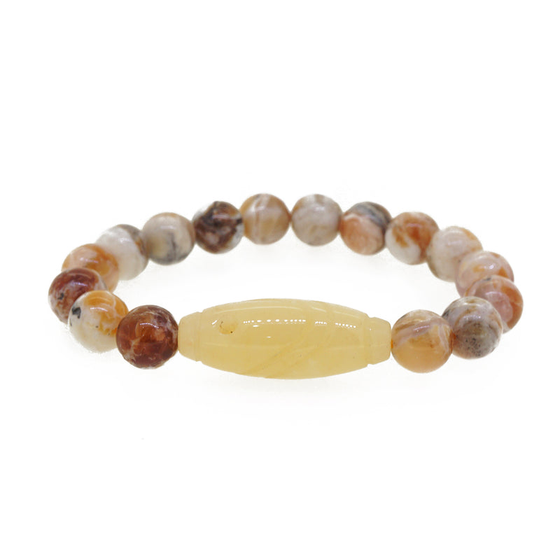 Orange Brandy Opal with Carved Yellow Calcite - Gaea | Crystal Jewelry & Gemstones (Manila, Philippines)