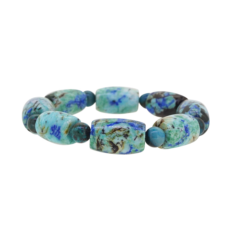 Azurite Barrel with Chrysocolla 7.5mm - Gaea | Crystal Jewelry & Gemstones (Manila, Philippines)