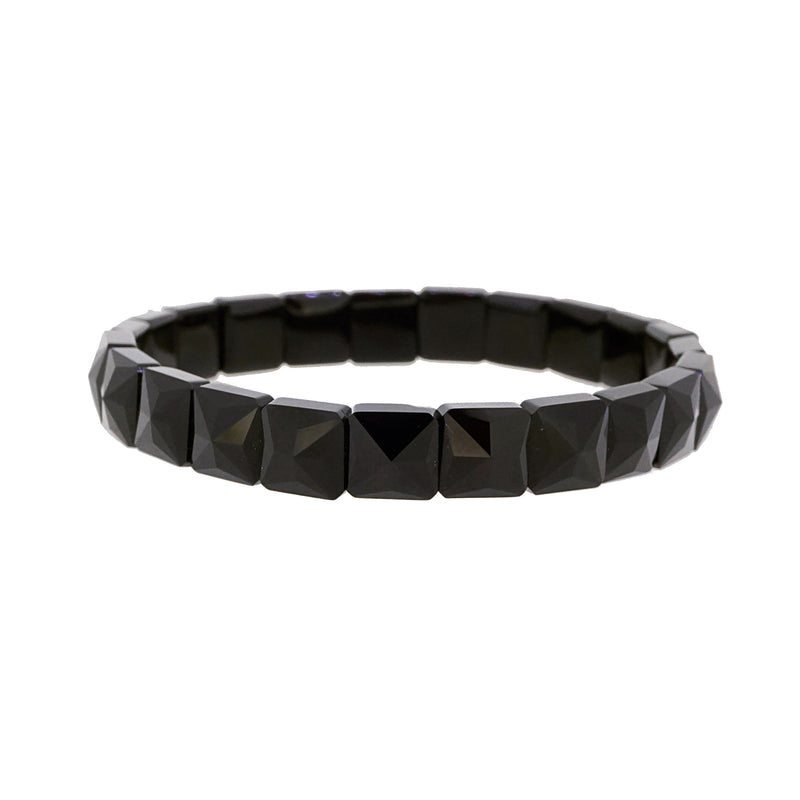 Black Spinel Faceted Square Bangle - Gaea | Crystal Jewelry & Gemstones (Manila, Philippines)