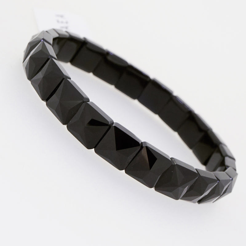 Black Spinel Faceted Square Bangle - Gaea | Crystal Jewelry & Gemstones (Manila, Philippines)