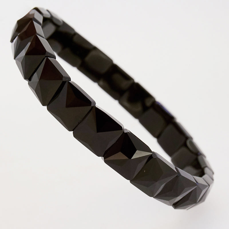 Black Spinel Faceted Square Bangle - Gaea | Crystal Jewelry & Gemstones (Manila, Philippines)