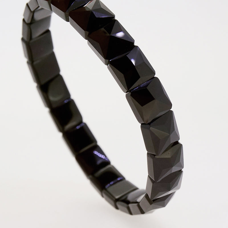 Black Spinel Faceted Square Bangle - Gaea | Crystal Jewelry & Gemstones (Manila, Philippines)