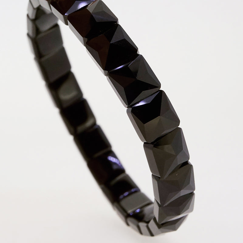 Black Spinel Faceted Square Bangle - Gaea | Crystal Jewelry & Gemstones (Manila, Philippines)