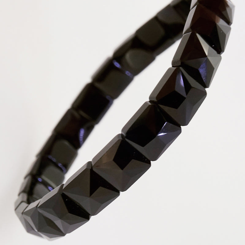 Black Spinel Faceted Square Bangle - Gaea | Crystal Jewelry & Gemstones (Manila, Philippines)