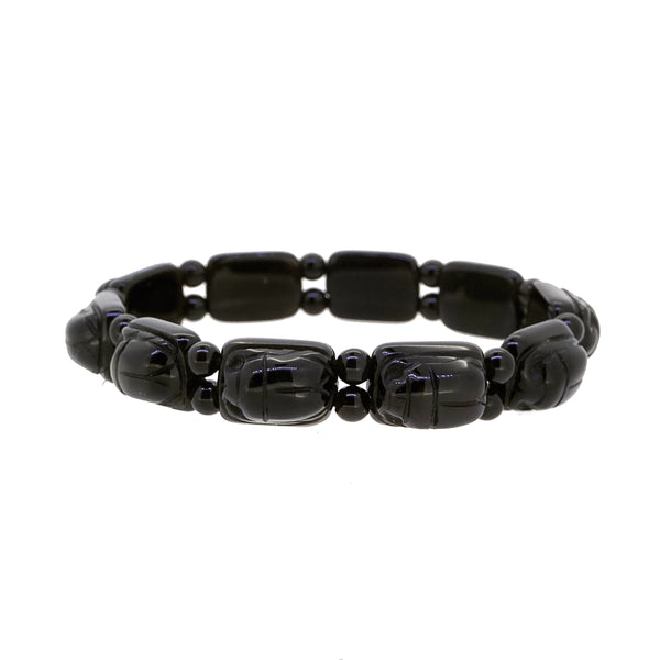 Rainbow Obsidian Carved Scarab Bangle - Gaea | Crystal Jewelry & Gemstones (Manila, Philippines)