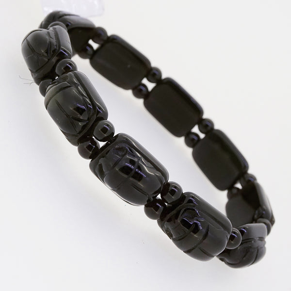 Rainbow Obsidian Carved Scarab Bangle - Gaea | Crystal Jewelry & Gemstones (Manila, Philippines)