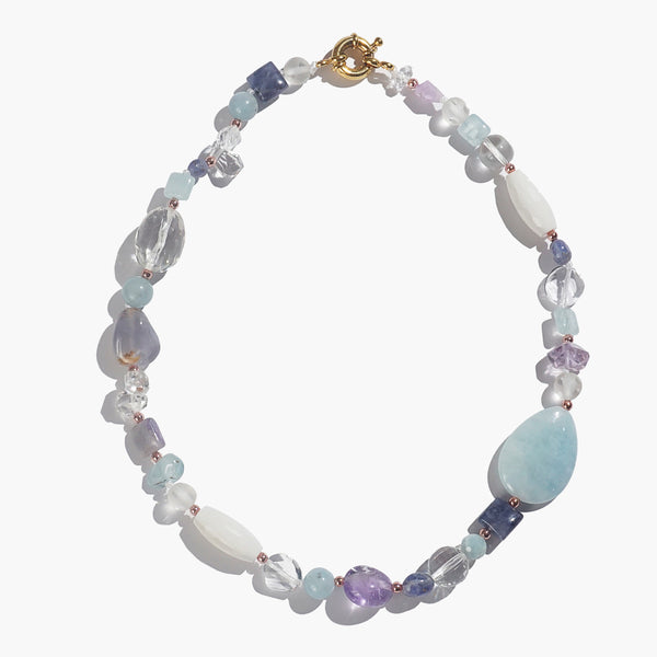 Aquamarine, Clear Quartz, Iolite, Amethyst and Plated Hematite - Gaea