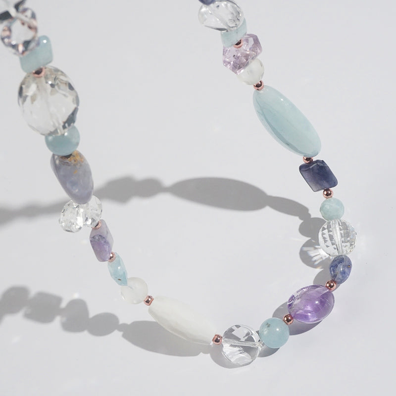 Aquamarine, Clear Quartz, Iolite, Amethyst and Plated Hematite - Gaea
